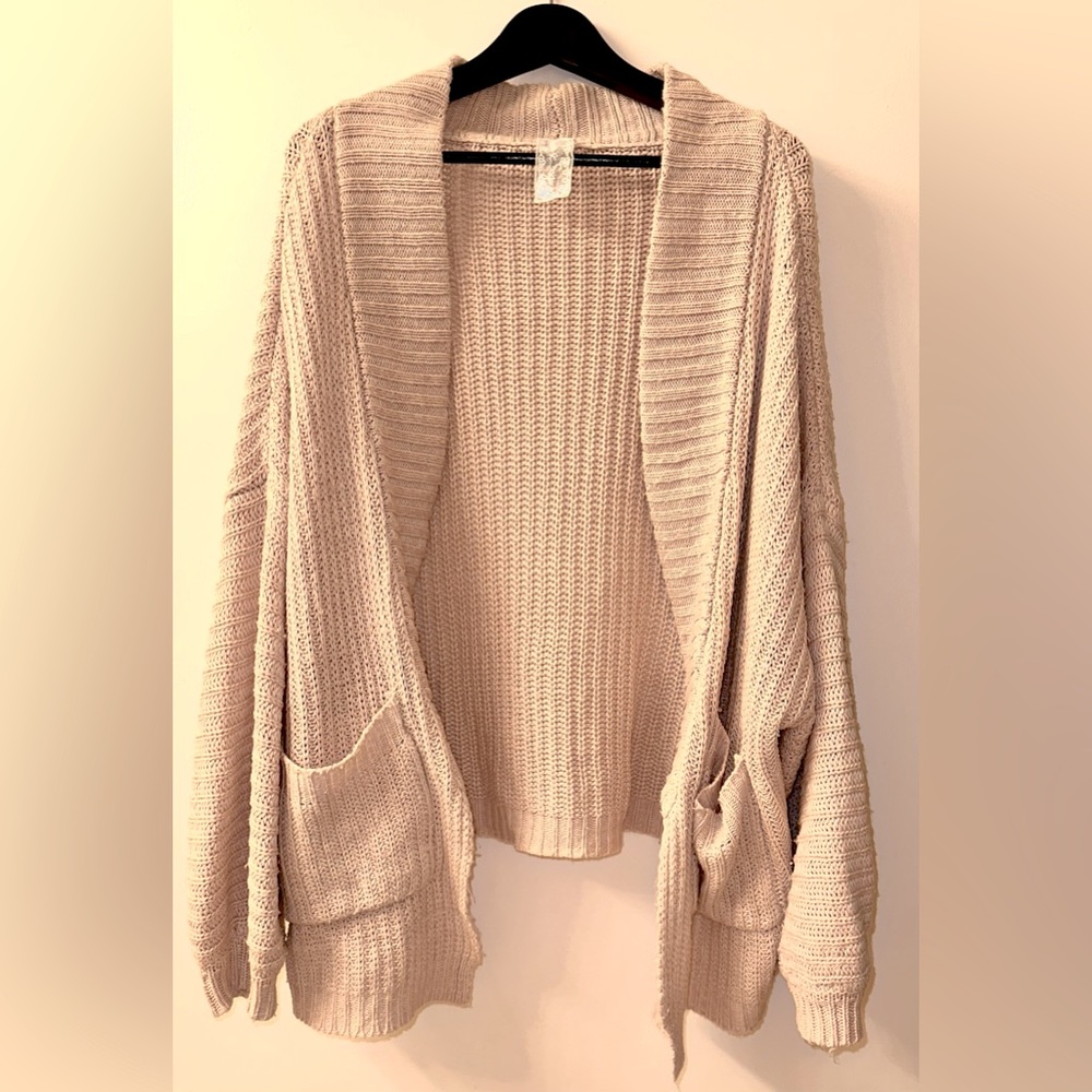 Sadie & Sage Oversize Cardigan. Size S. Dusty Pink/Mauve.